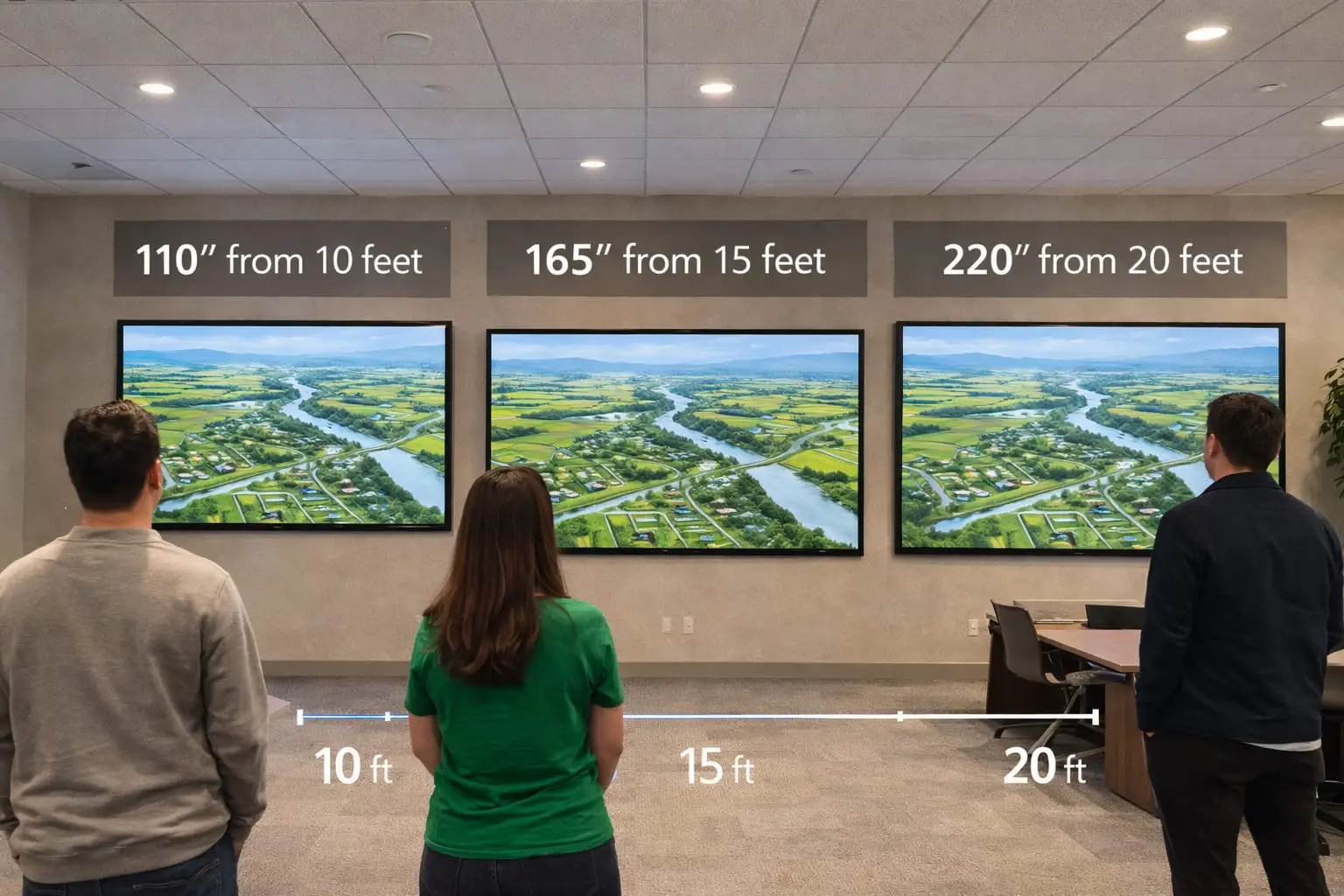 jarak pandang dan ukuran videotron indoor