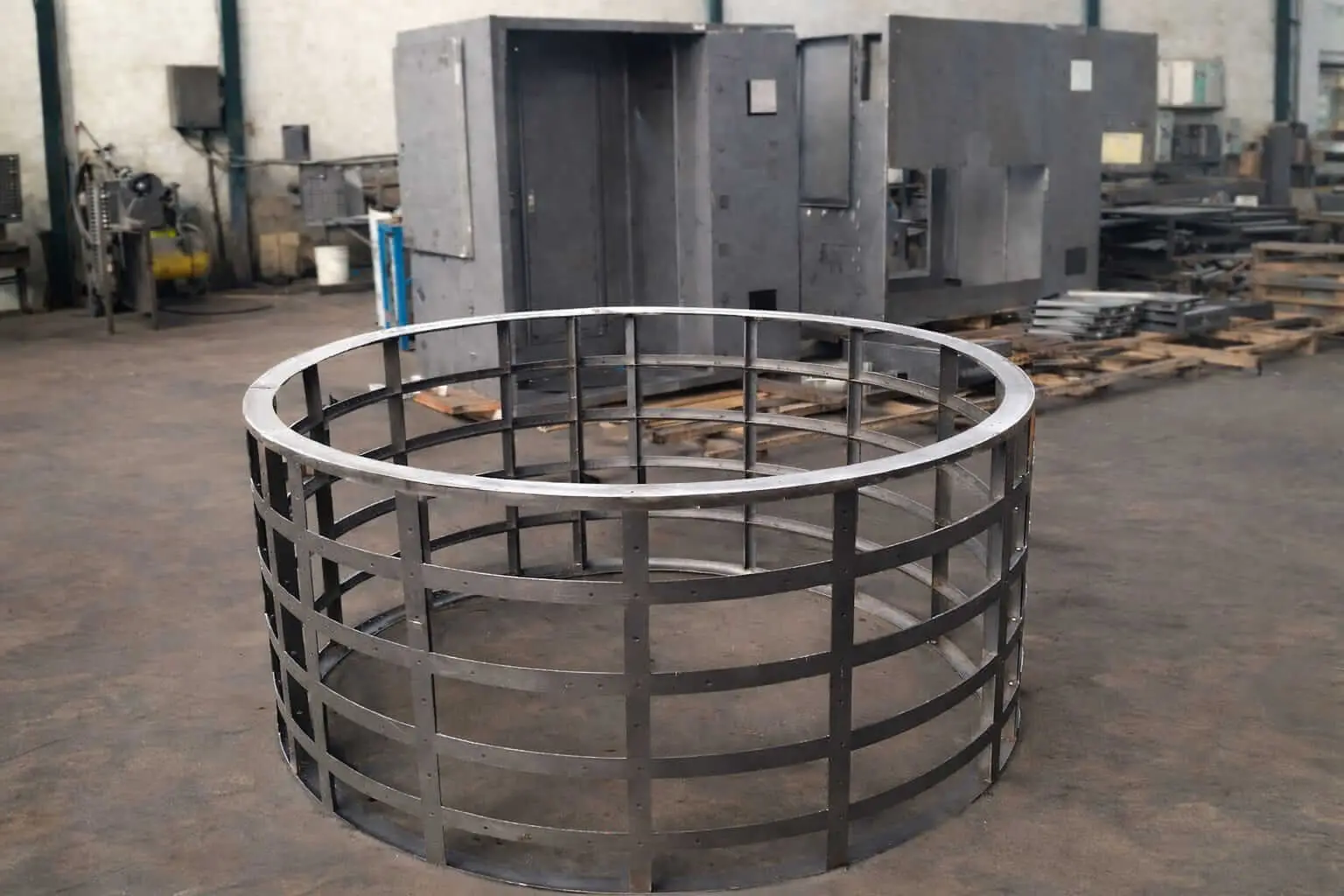 desain rangka kabinet videotron curve