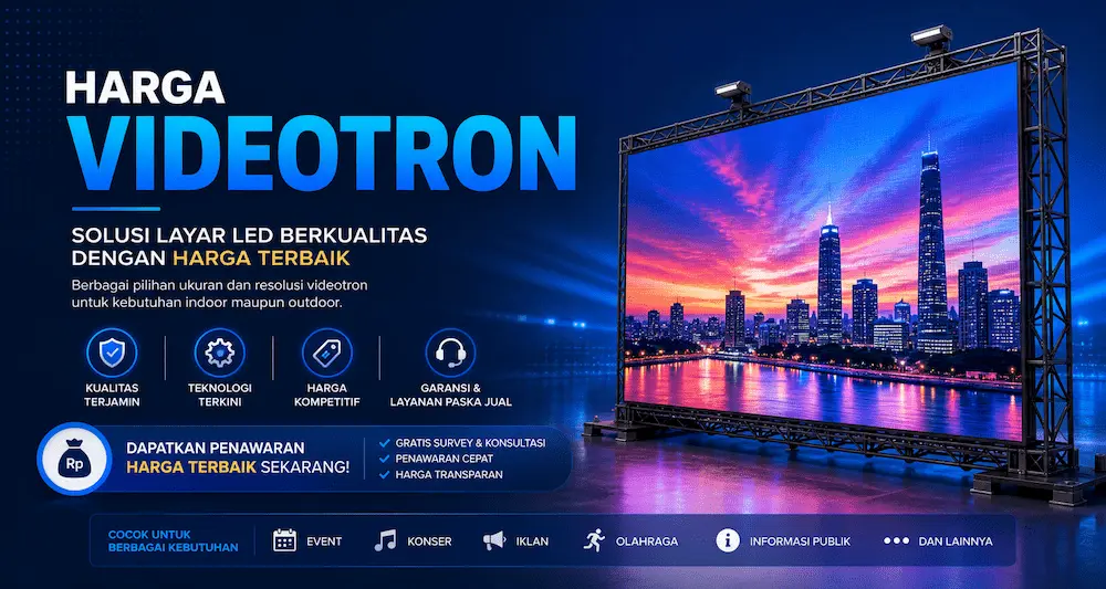 Harga videotron indoor dan outdoor terbaru dengan tampilan LED display