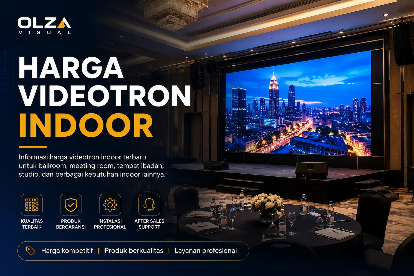 Hero banner harga videotron indoor terbaru untuk ballroom meeting room dan event indoor