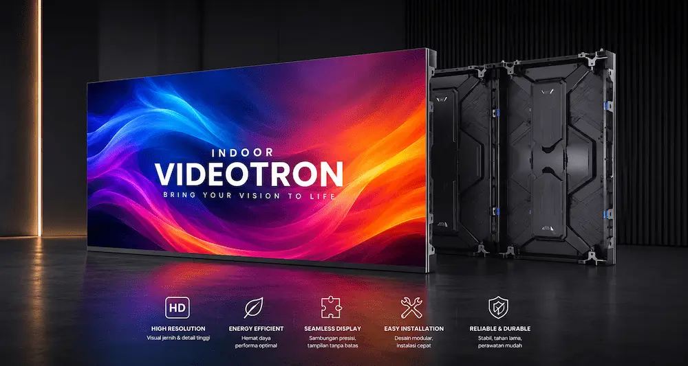 Display videotron indoor modern dengan kualitas visual tajam dan seamless display