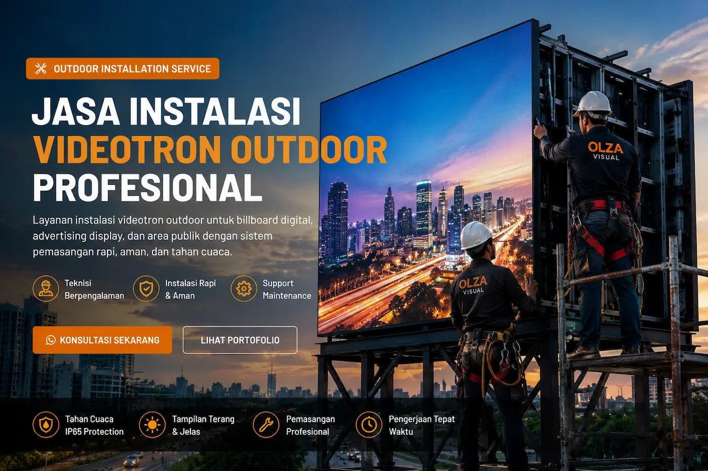 Jasa instalasi videotron outdoor profesional