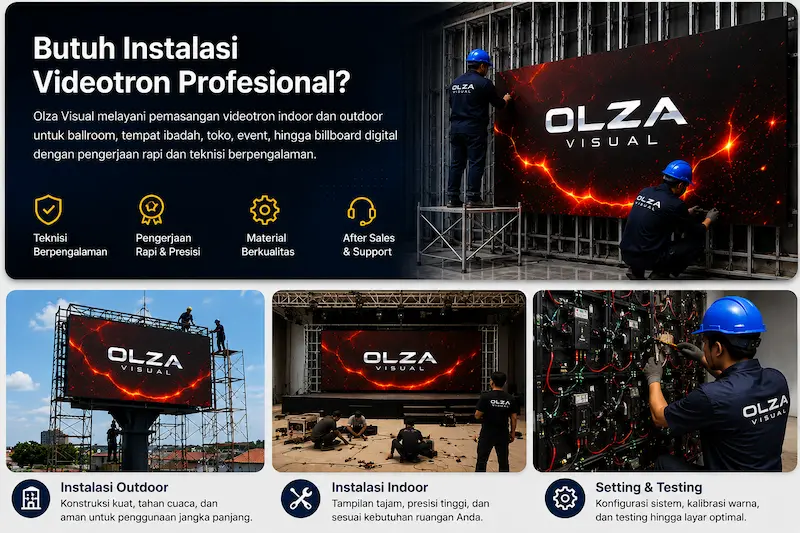 Jasa instalasi videotron profesional indoor dan outdoor
