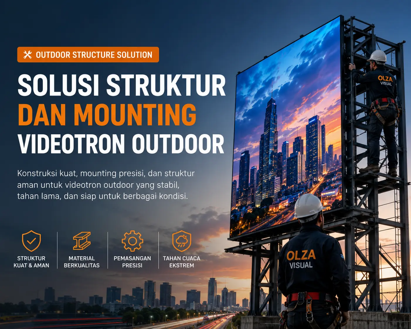 Konstruksi videotron outdoor profesional