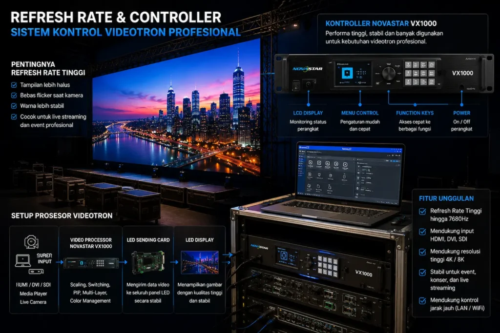 Controller Novastar dan setup processor videotron profesional