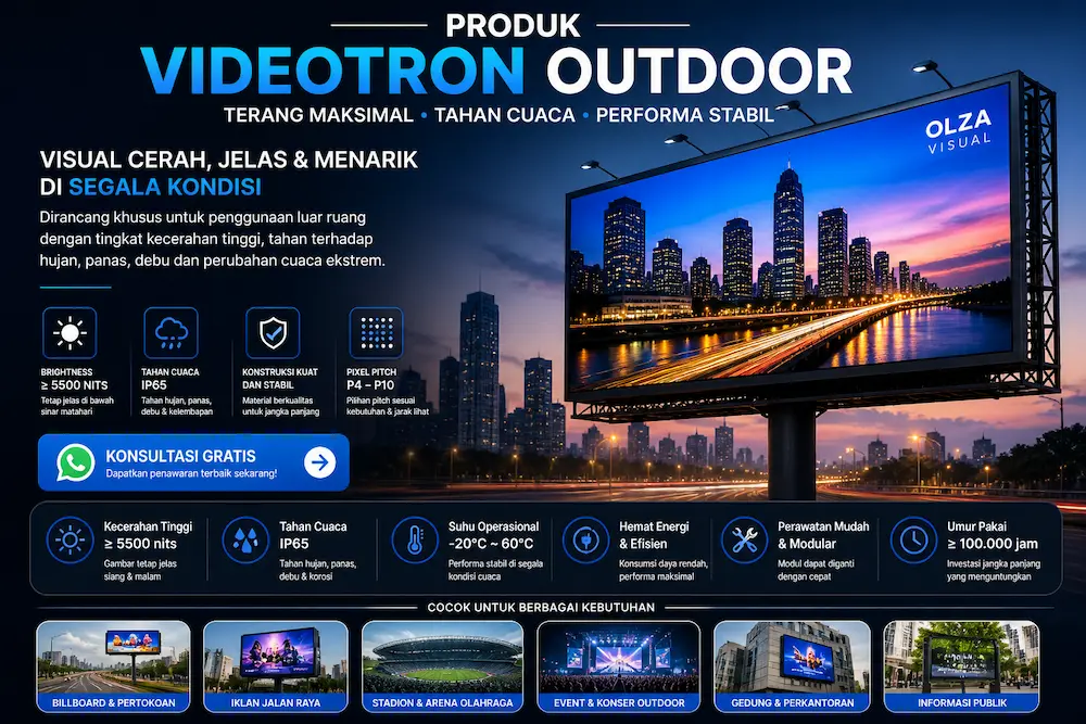 videotron outdoor tahan cuaca brightness tinggi untuk billboard dan jalan raya