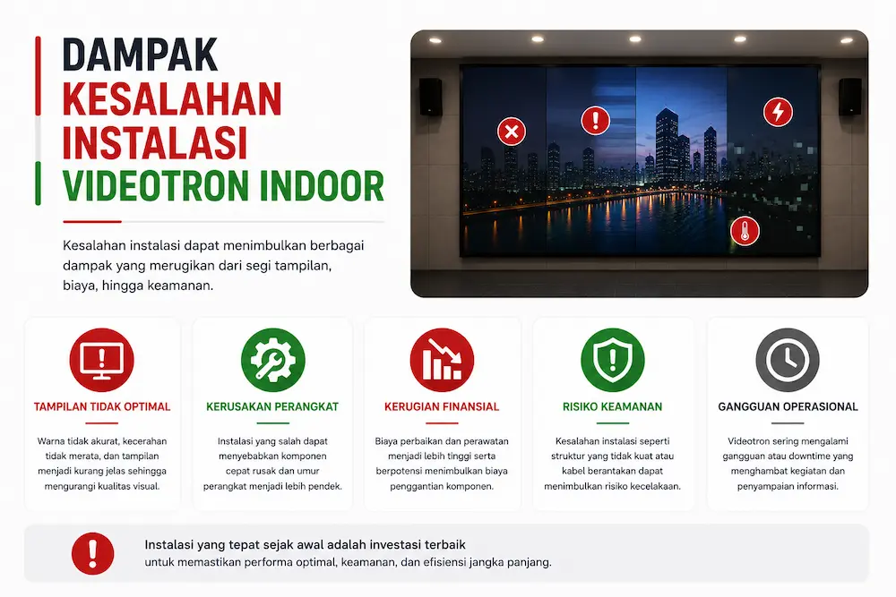 Dampak Kesalahan Instalasi Videotron Indoor