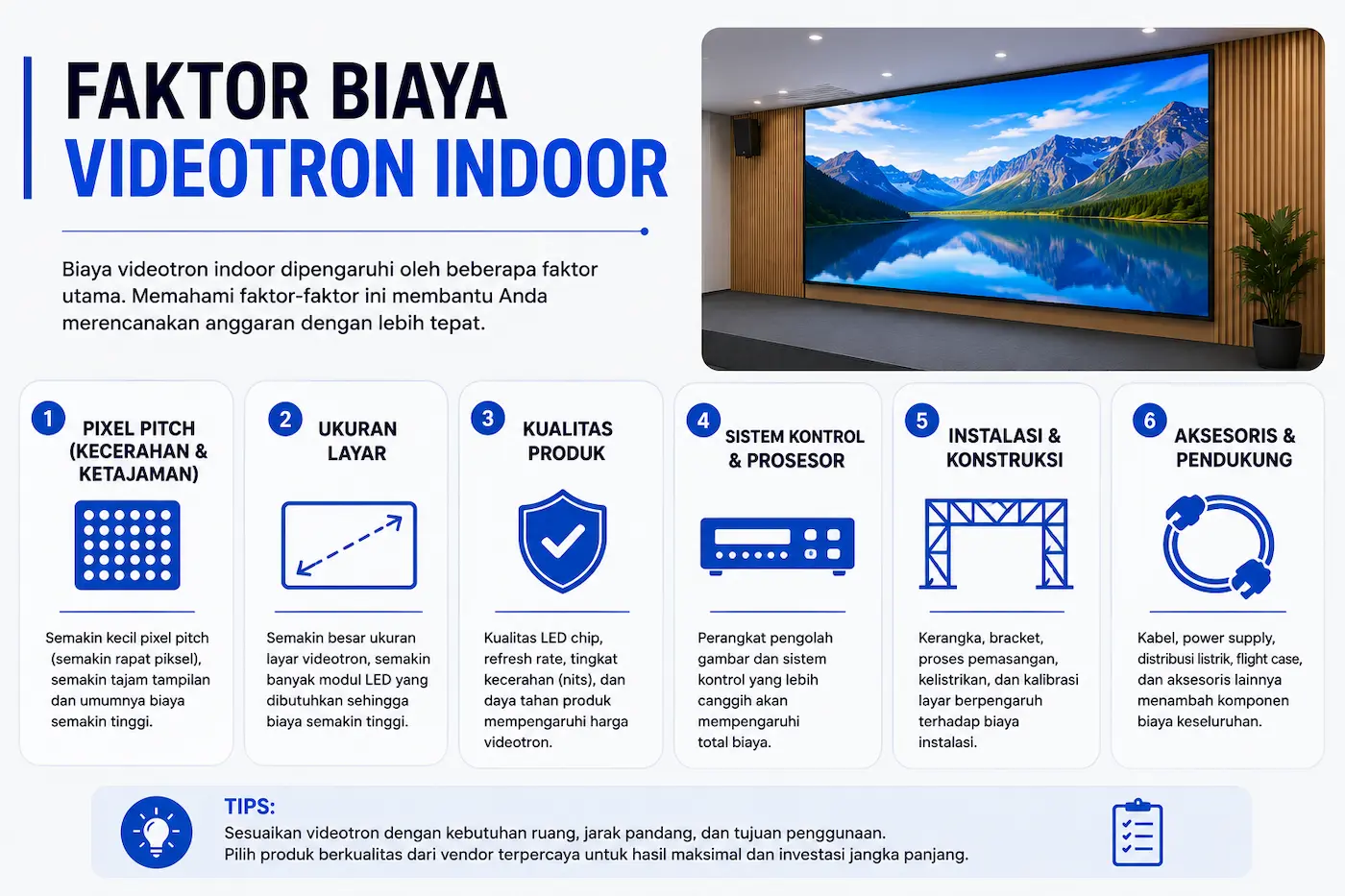 Faktor Biaya Instalasi Videotron Indoor