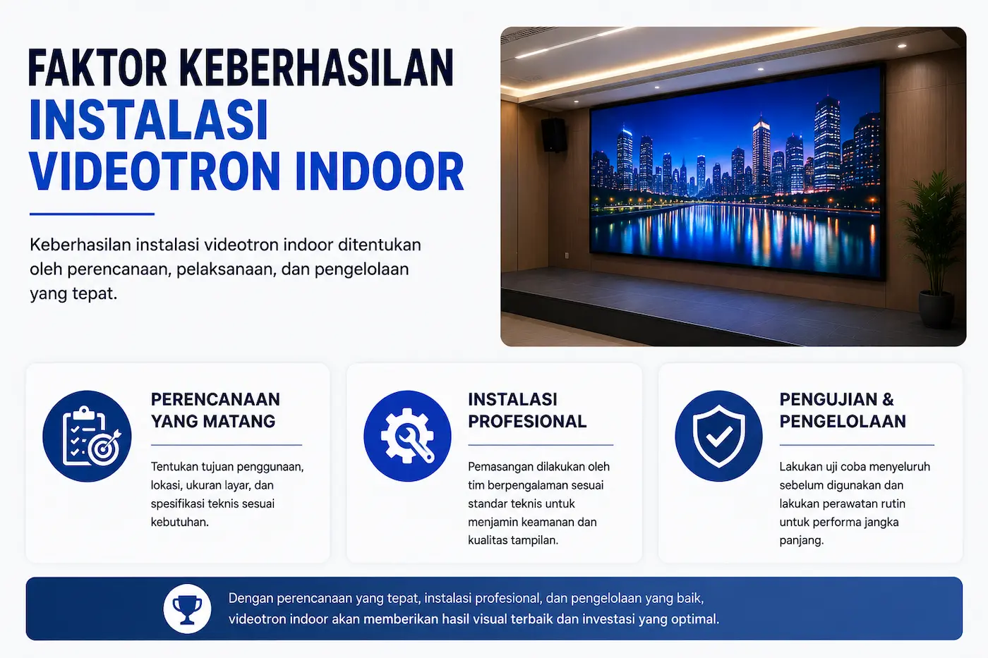 Faktor Keberhasilan Instalasi Videotron Indoor