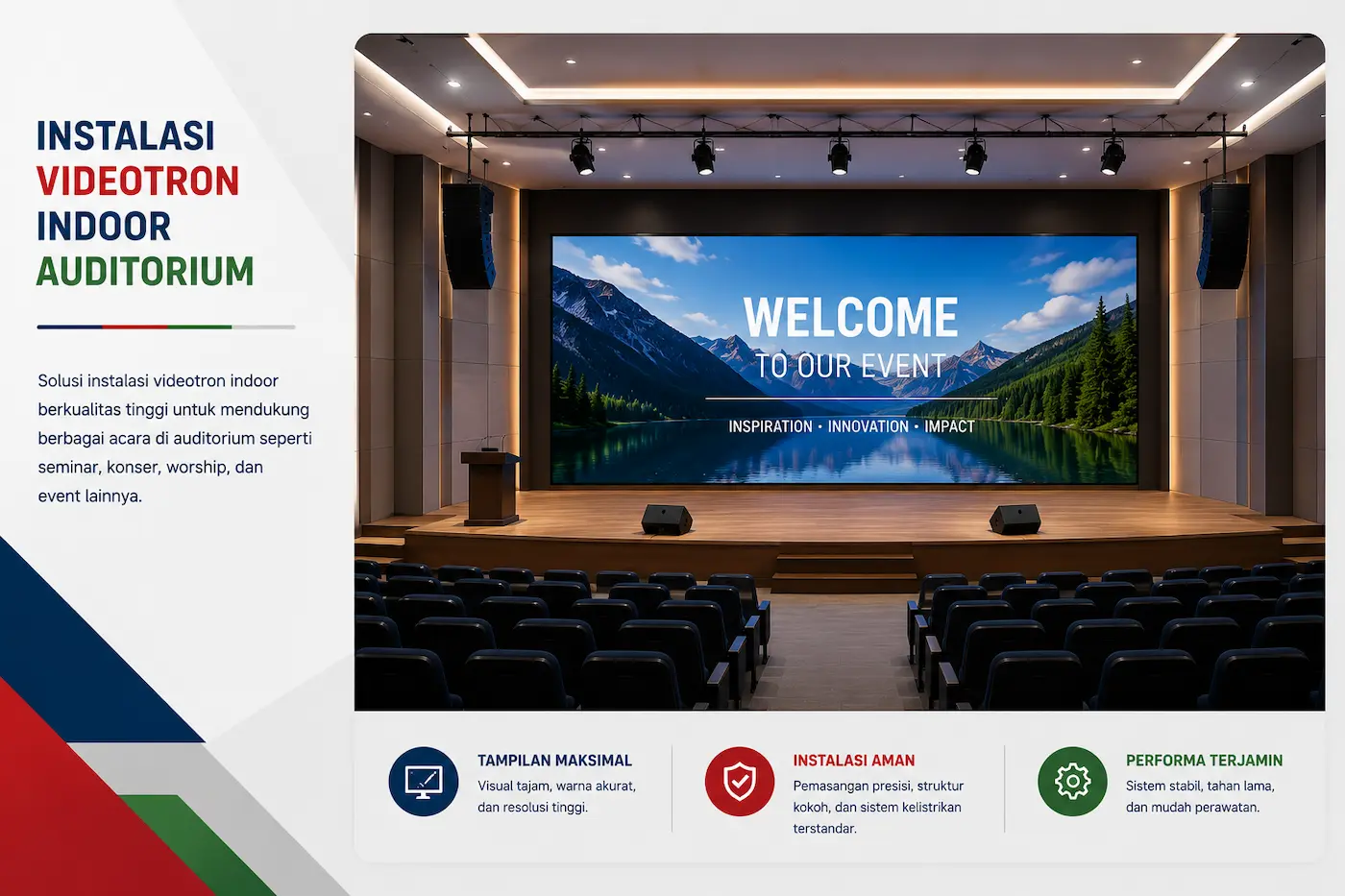 Instalasi Videotron Indoor untuk Auditorium