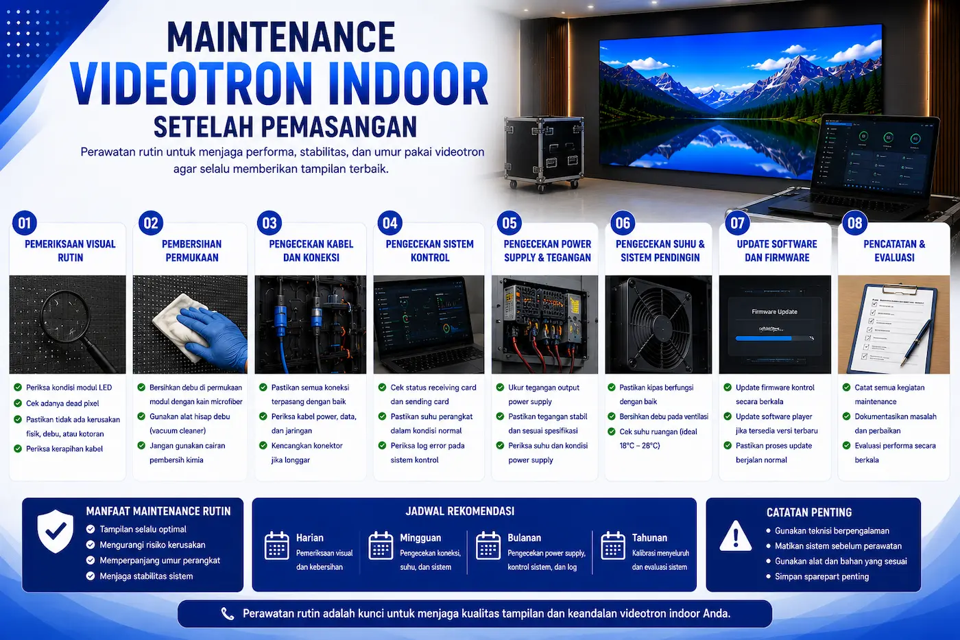 Maintenance Videotron Indoor Setelah Pemasangan