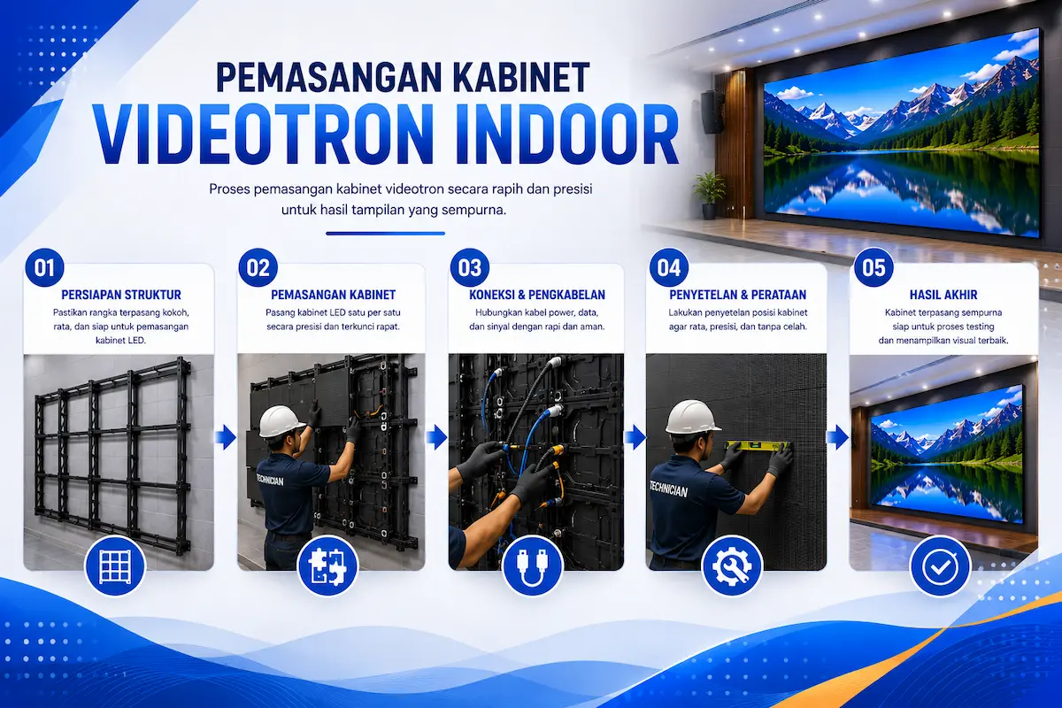Pemasangan Kabinet Videotron Indoor