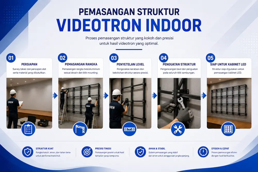 Pemasangan Struktur Videotron Indoor