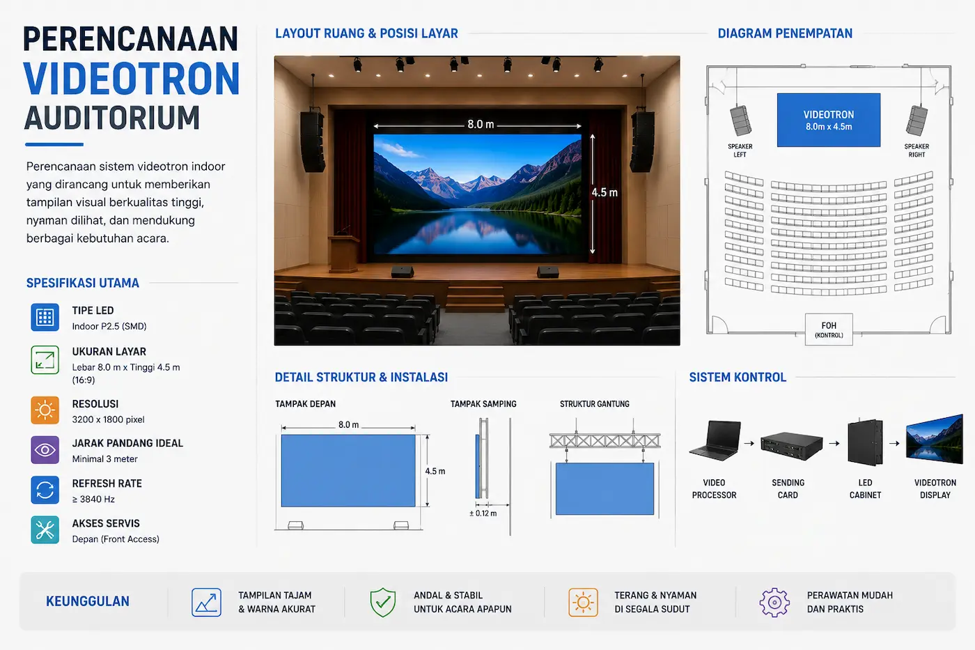 Perencanaan Videotron Indoor untuk Auditorium