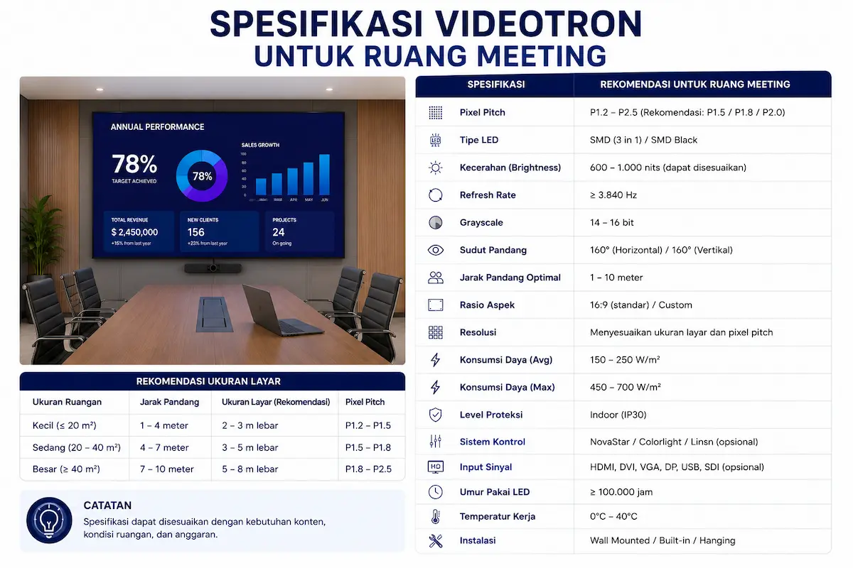Spesifikasi Videotron Ruang Meeting