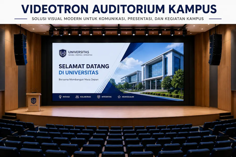 Videotron auditorium kampus untuk seminar dan wisuda