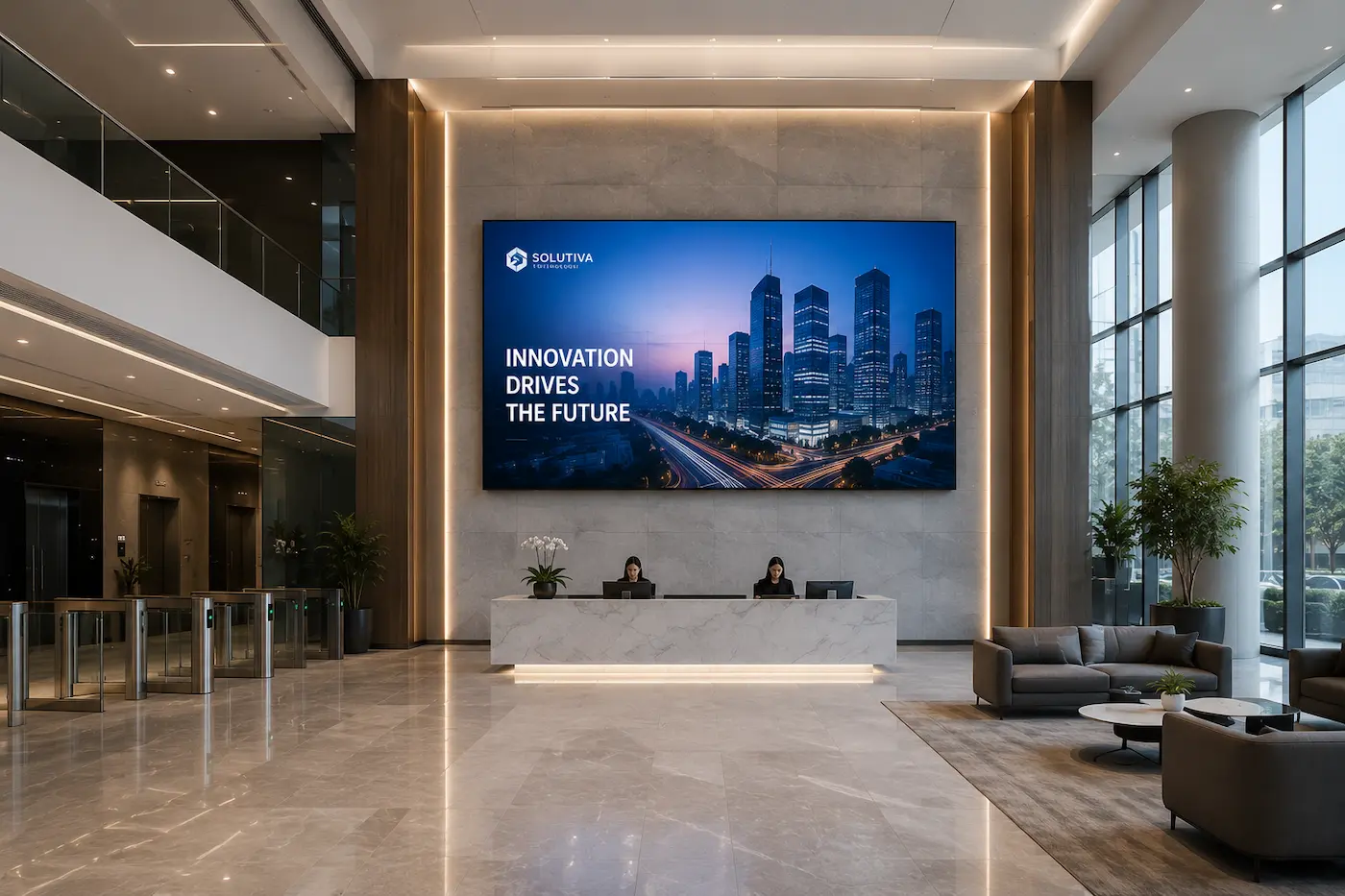 Videotron lobby perusahaan modern