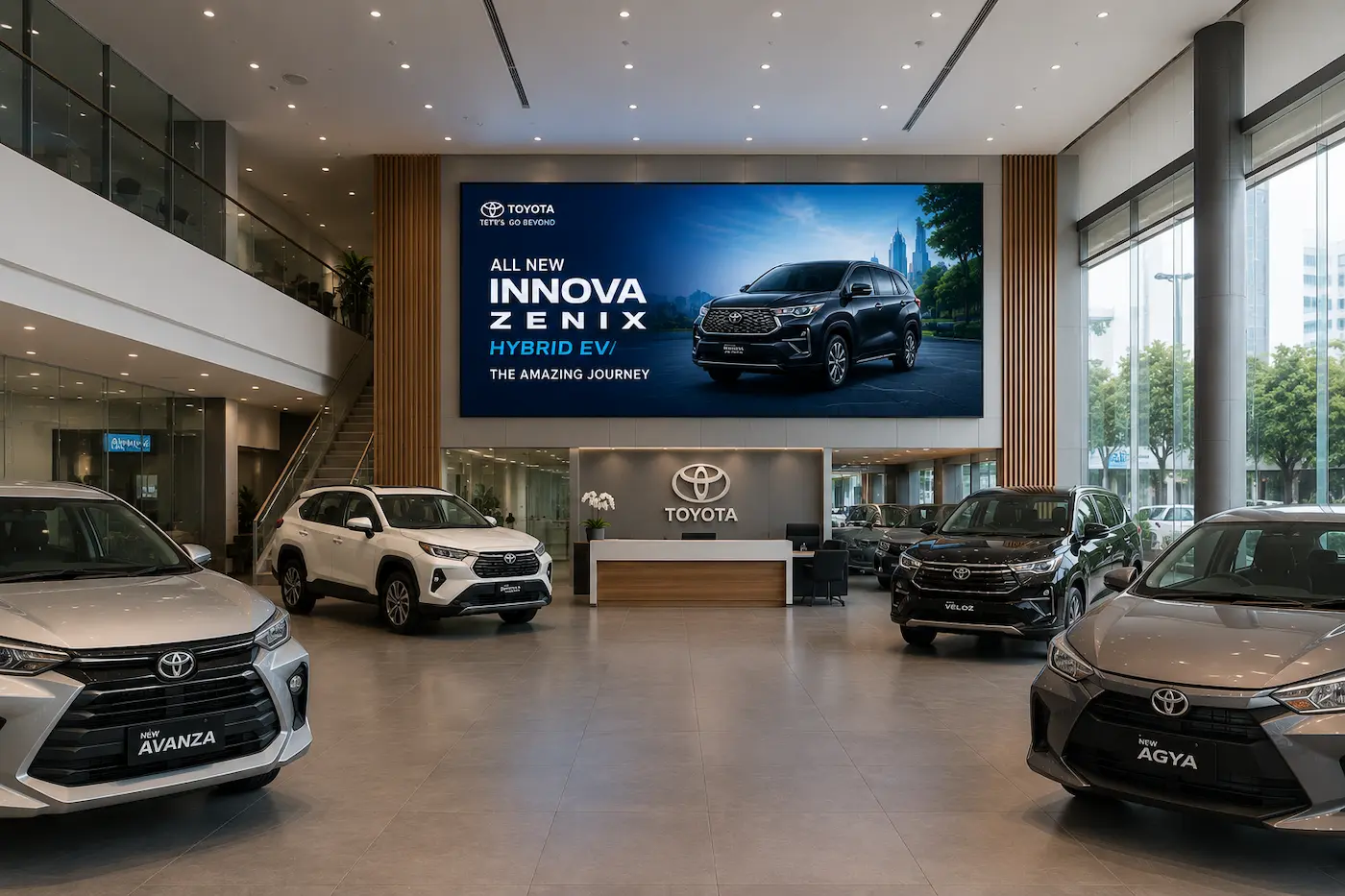 Videotron showroom untuk display produk modern