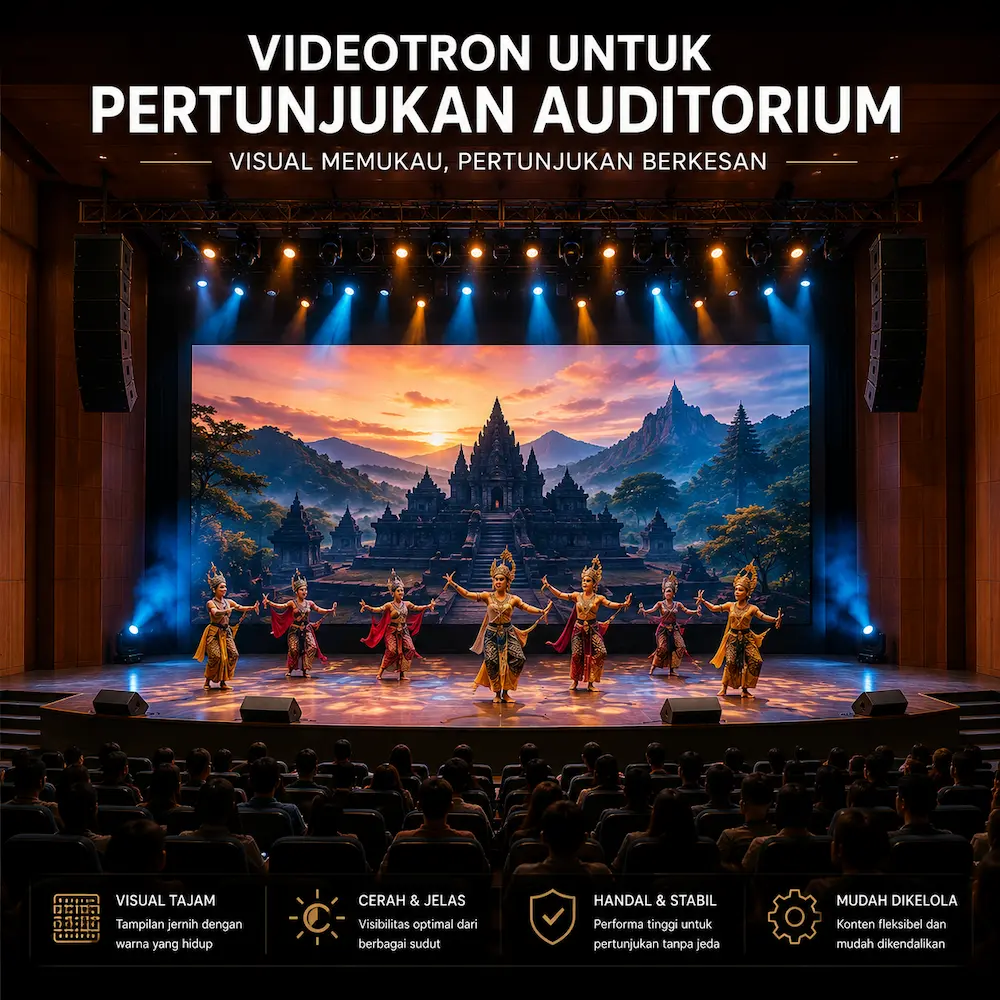 Videotron auditorium untuk pertunjukan dan acara panggung