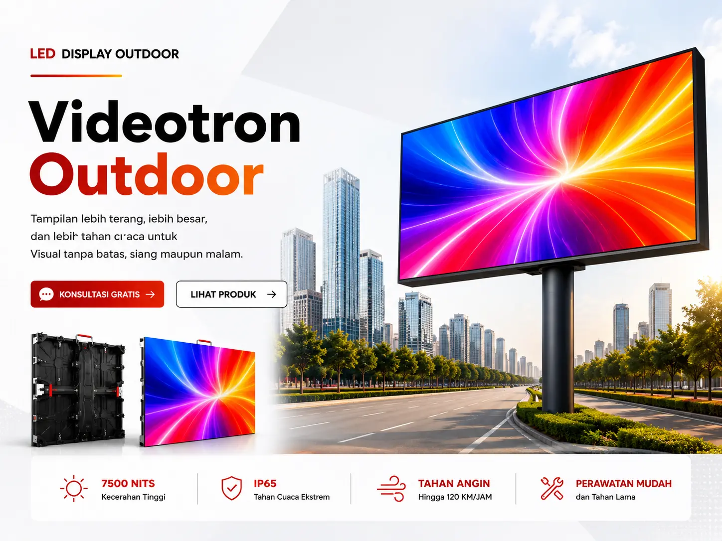 Jual videotron indoor dan outdoor dengan instalasi profesional.