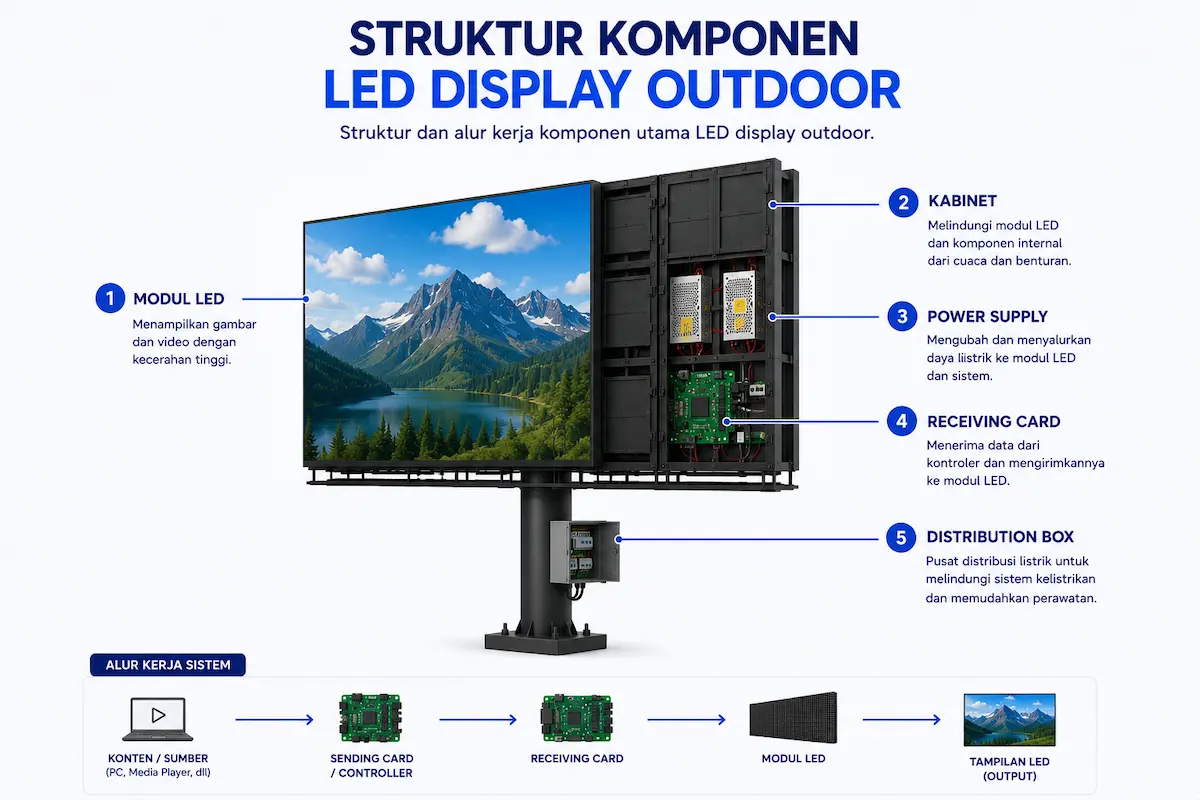 Struktur Komponen LED Display Outdoor