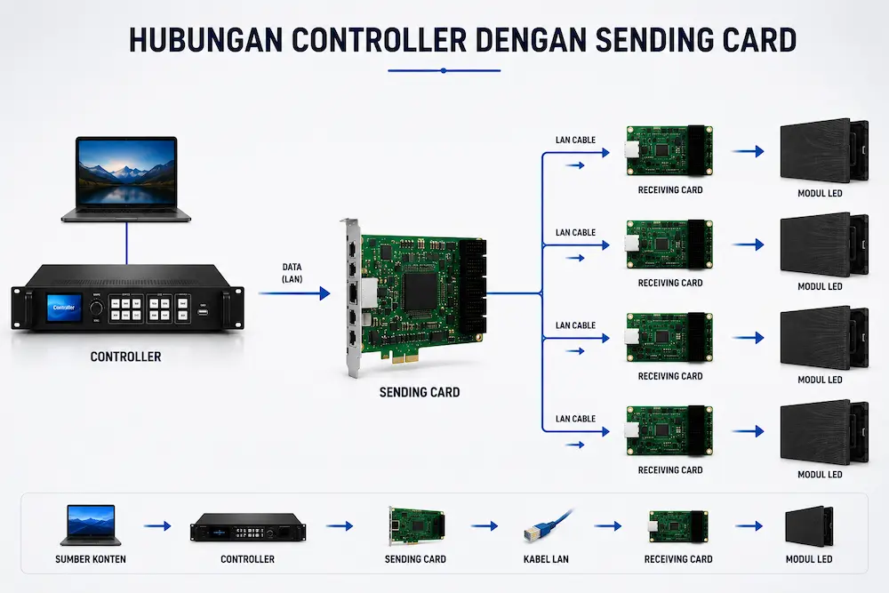 Hubungan Controller dengan Sending Card