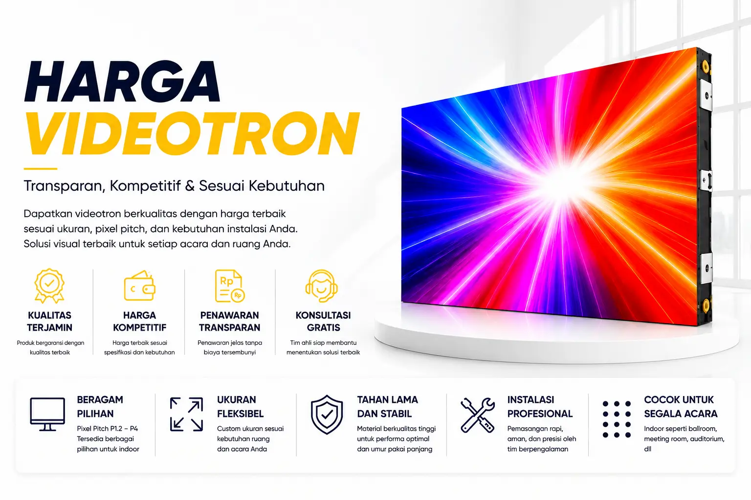 LED Display Lobby untuk branding perusahaan