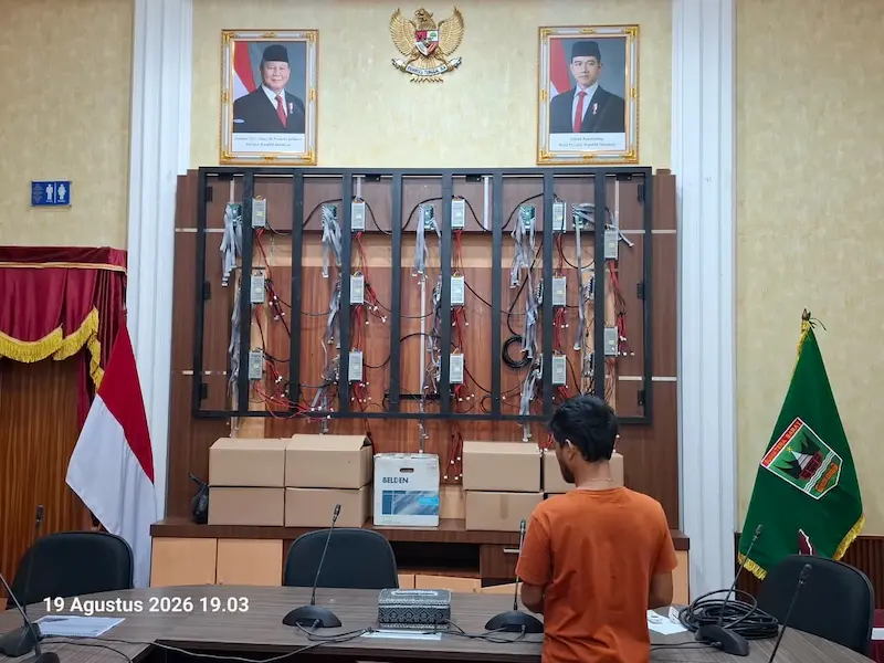 Instalasi Videotron Indoor P1.86 di lokasi proyek