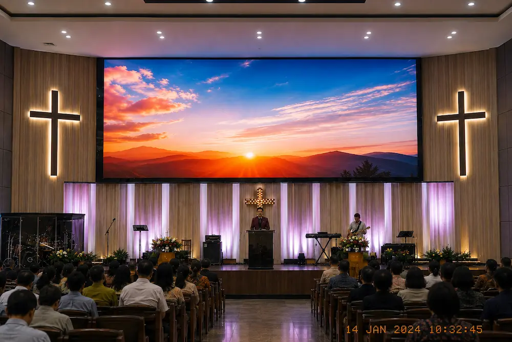 Memilih ukuran Videotron Gereja berdasarkan ruang ibadah