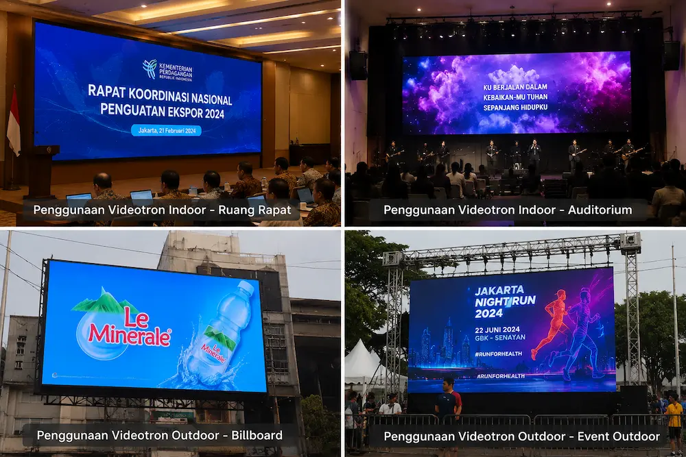 Penggunaan videotron indoor dan outdoor