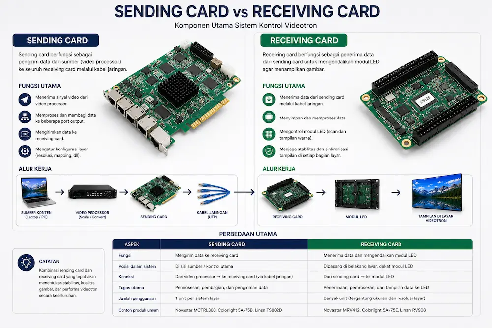 Sending Card dan Receiving Card Videotron