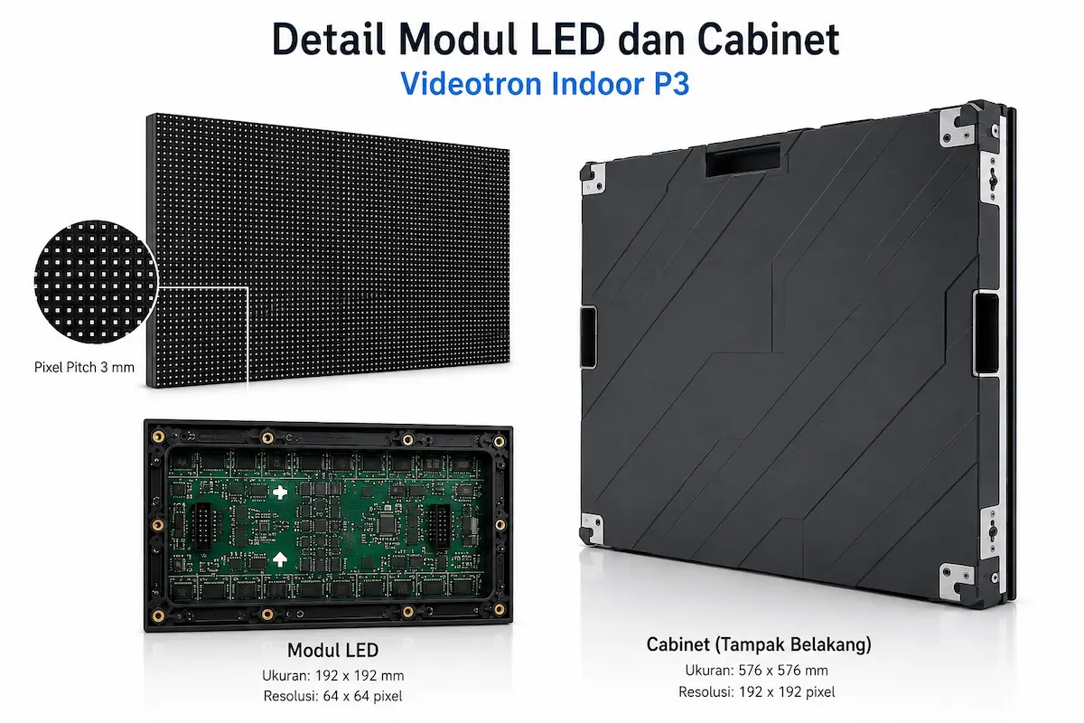 Module dan cabinet Videotron Indoor P3