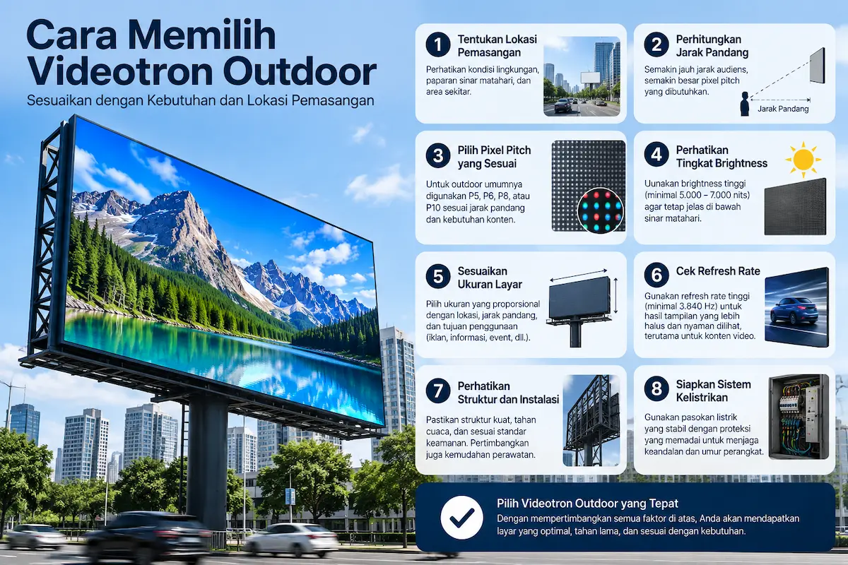 Contoh Videotron Outdoor untuk billboard digital