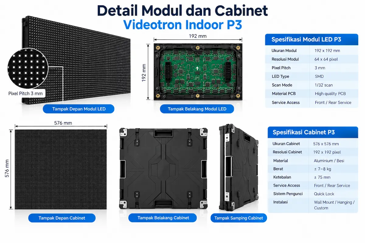 Videotron Indoor P3 untuk ballroom