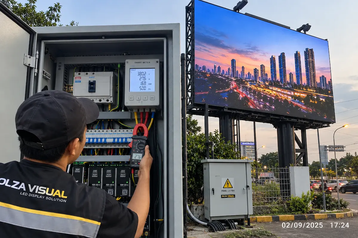 Konsumsi listrik Videotron Outdoor pada layar billboard