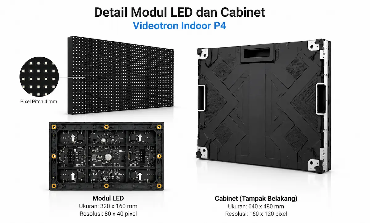 Module dan cabinet Videotron Indoor P4