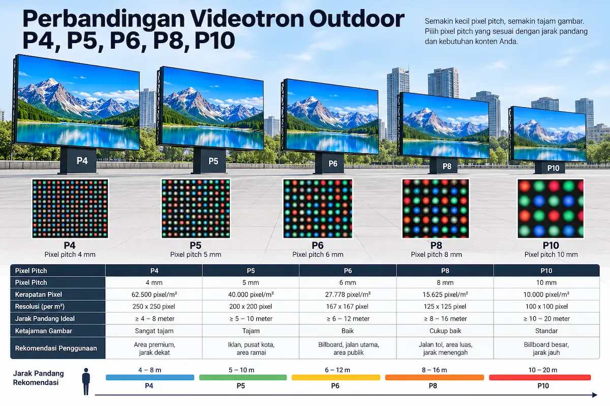 Perbandingan pilihan Videotron Outdoor untuk billboard digital