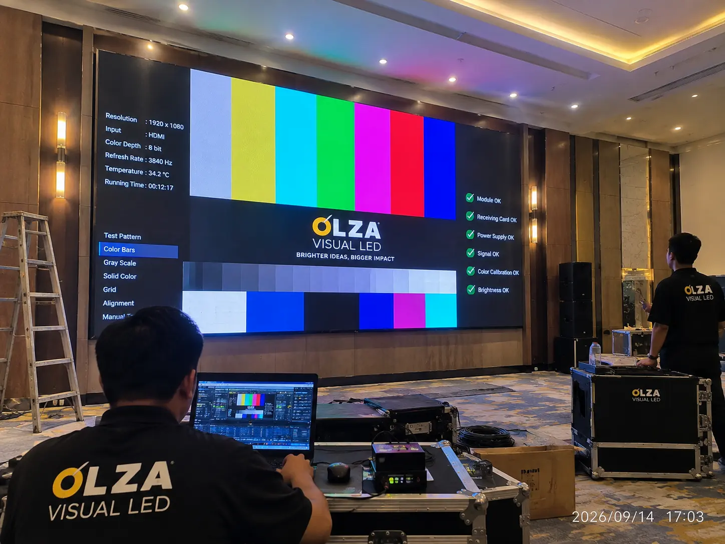 Testing dan konfigurasi Videotron Indoor setelah instalasi