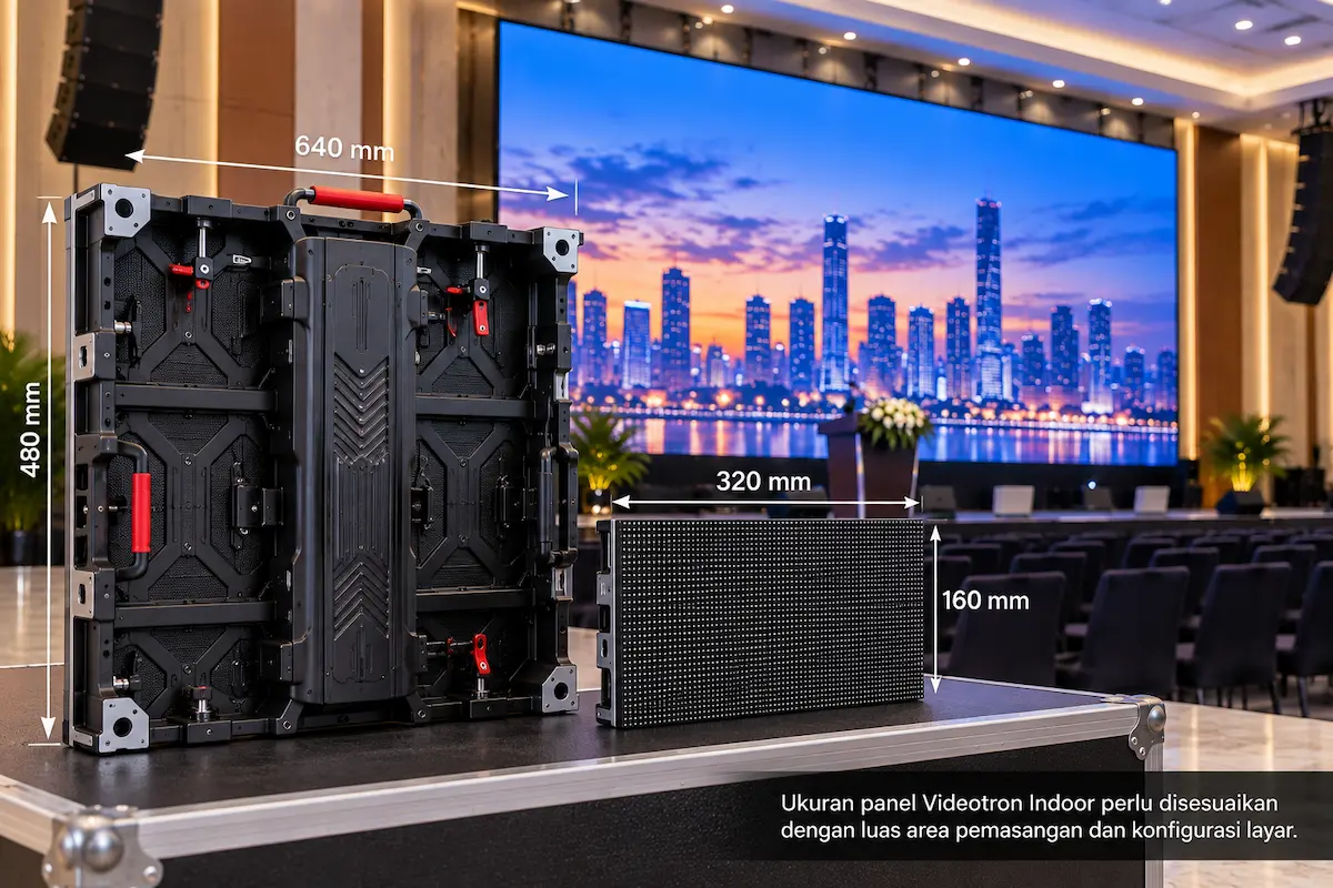 Ukuran panel Videotron Indoor