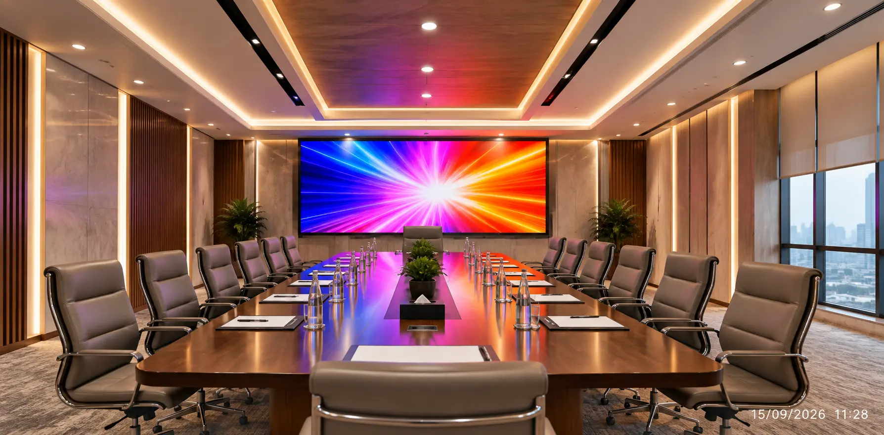 LED display videotron indoor pada ruang meeting
