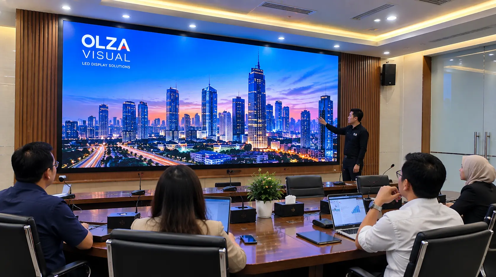 LED Videotron Indoor P2 untuk video conference meeting room