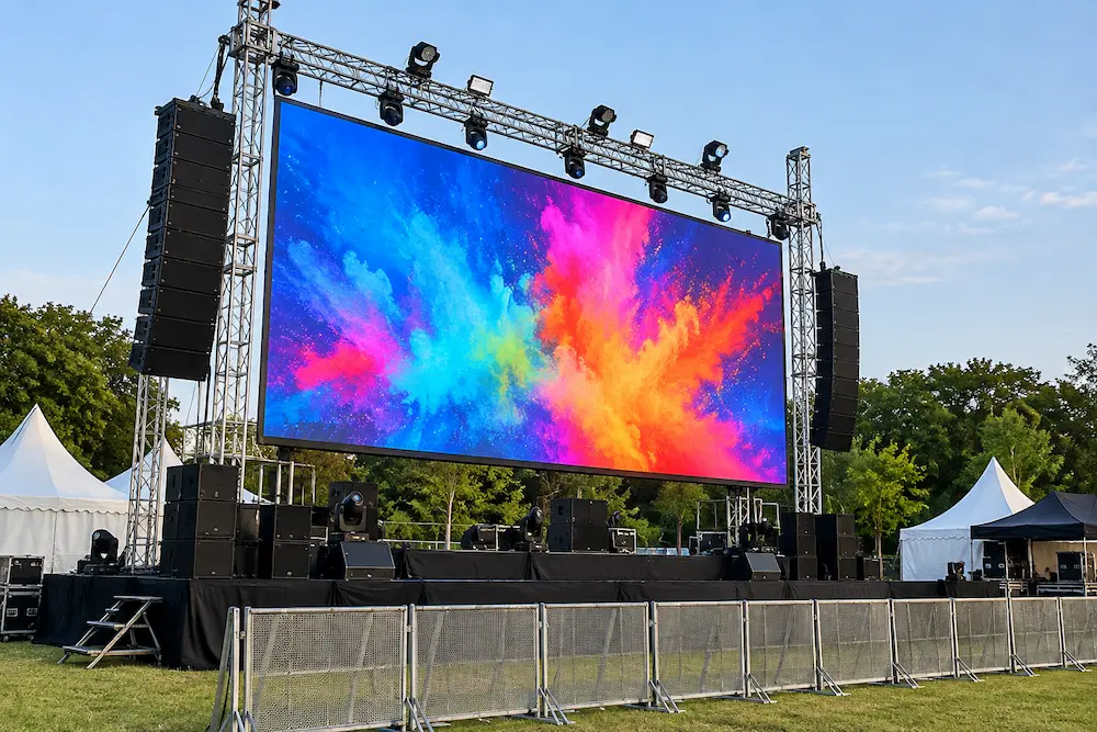 Contoh penggunaan Videotron Outdoor pada area luar ruangan