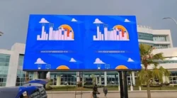 Tampilan videotron outdoor setelah pemasangan selesai